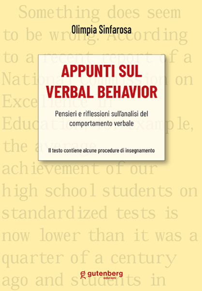 copertina del libro di Olimpia Sinfarosa - appunti sul verbal behavior